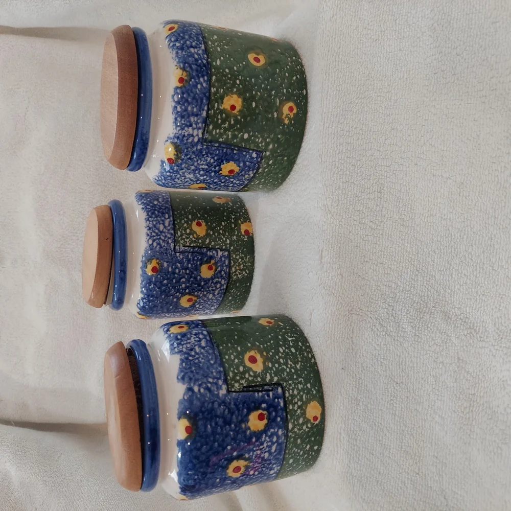 Vibrant Blue & Green Food Snack Storage Containers Kitchen Or Pantry Set Of 3